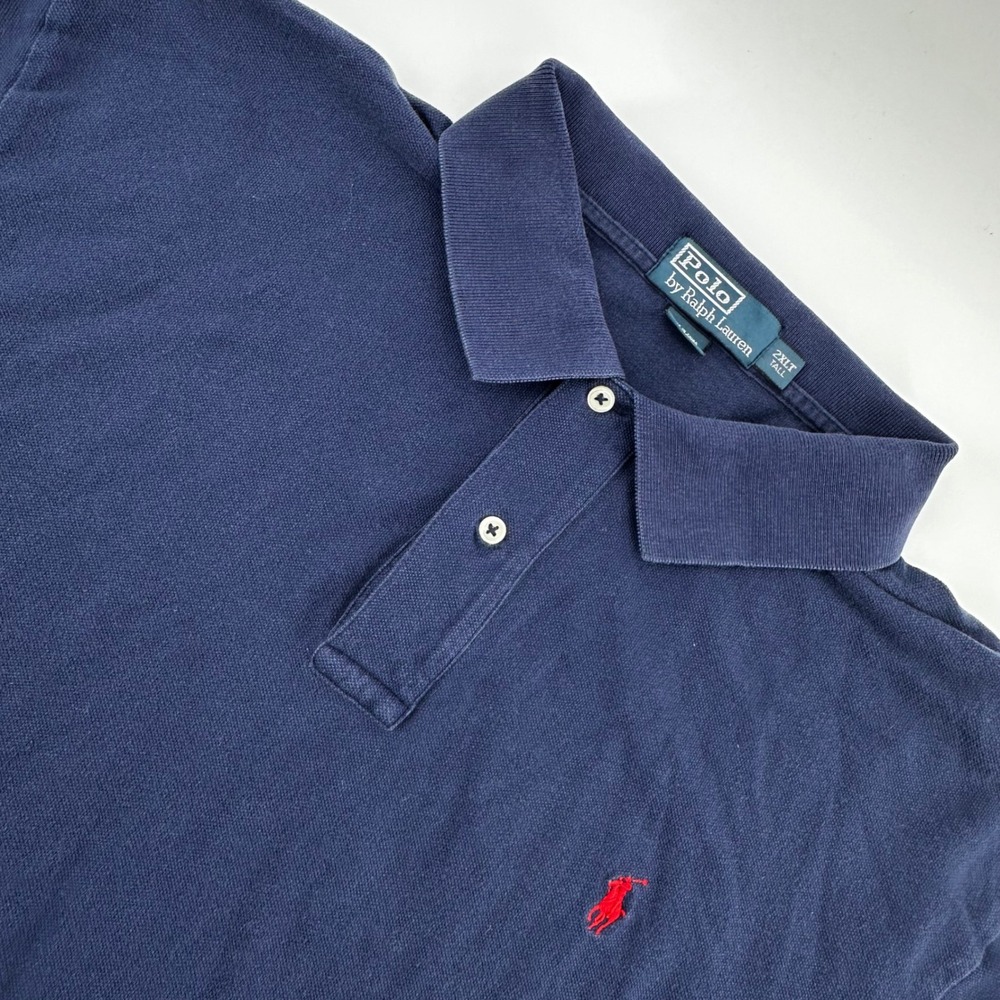 Polo by Ralph‎ Lauren Long Sleeve Polo Shirt 2XLT Tall Blue Red Pony